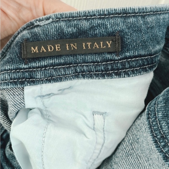 Seafarer Harry Two Tone Wide Leg Denim Italian Designer Rare Women 26 Raw Hem - Picture 6 of 12